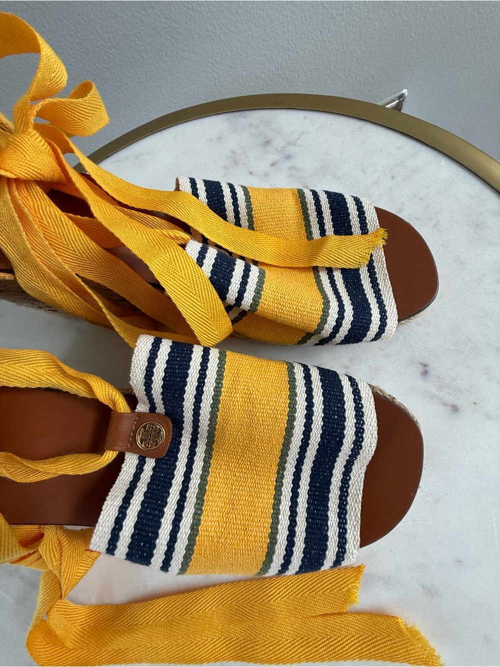Tory Burch Espadrille Wedge Sandals with Tie Ankle - Picture 3 of 6